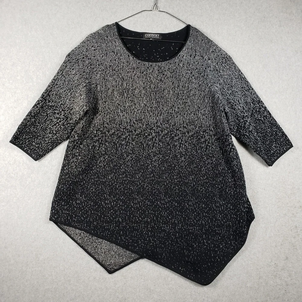 Context Lord & Taylor 2X Tunic Top Ombre Glitter Sparkle Evening Party Plus Size
